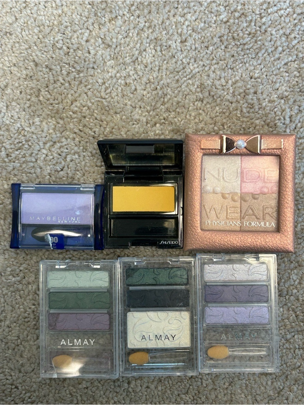 Eyeshadow Palettes  bundle Green Purple yellow Almay maybeline shiseido